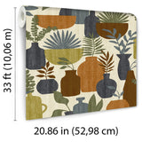 Veer Decor Botanica Clayworks Beige and Orange Wallpaper