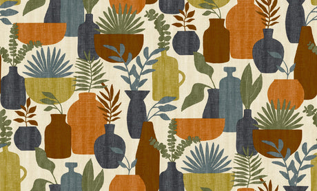 Veer Decor Botanica Clayworks Beige and Orange Wallpaper