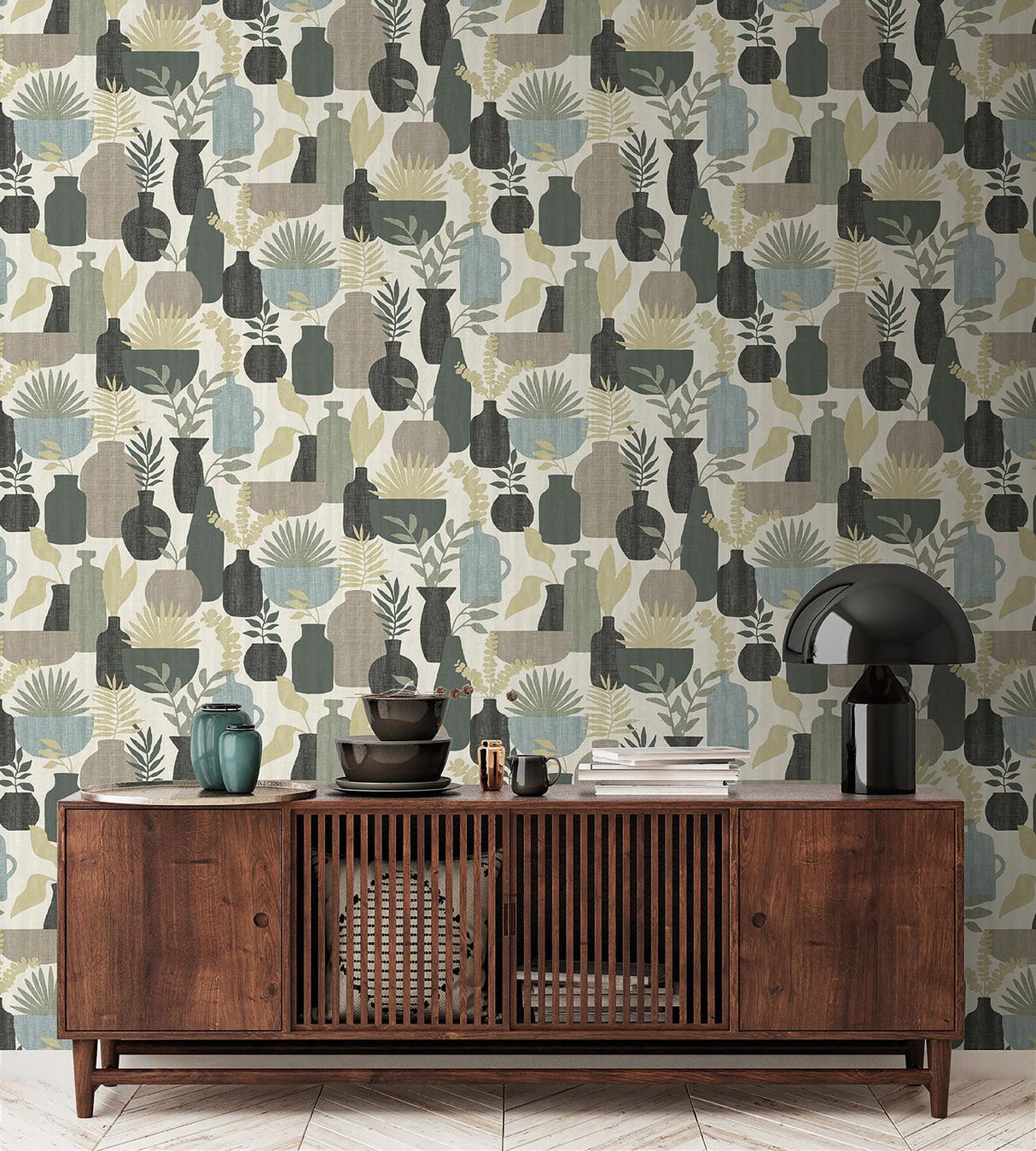 Veer Decor Botanica Clayworks White and Sage Wallpaper