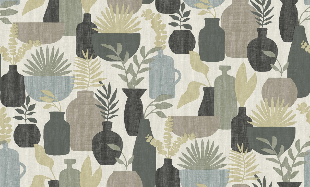 Veer Decor Botanica Clayworks White and Sage Wallpaper