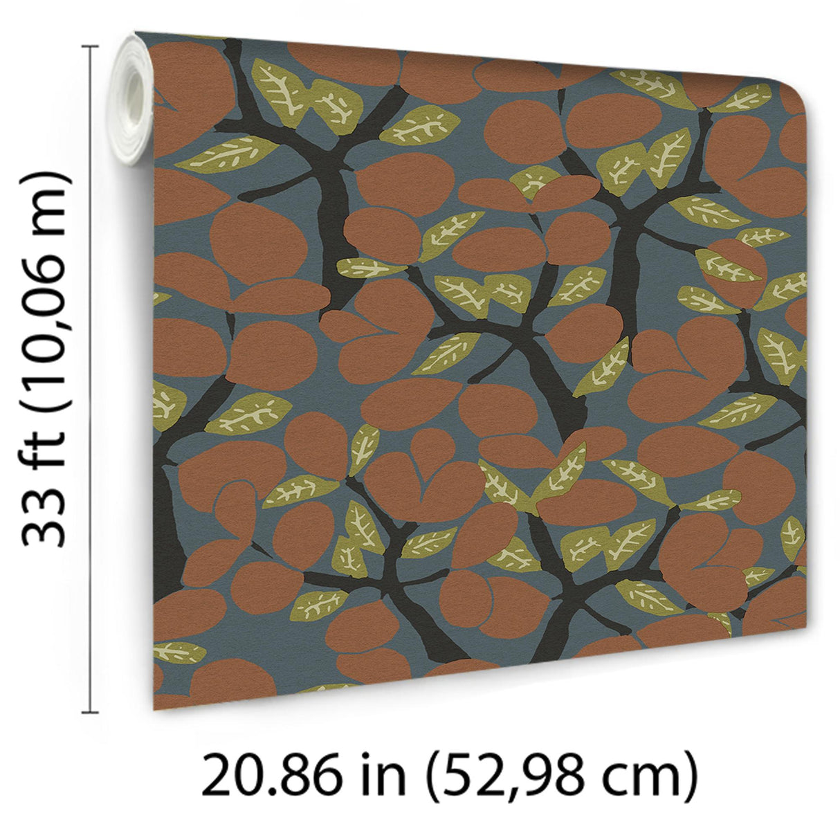 Veer Decor Janneiro Botanica Blue and Orange Wallpaper