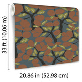 Veer Decor Janneiro Botanica Blue and Orange Wallpaper