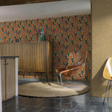 Veer Decor Janneiro Botanica Blue and Orange Wallpaper