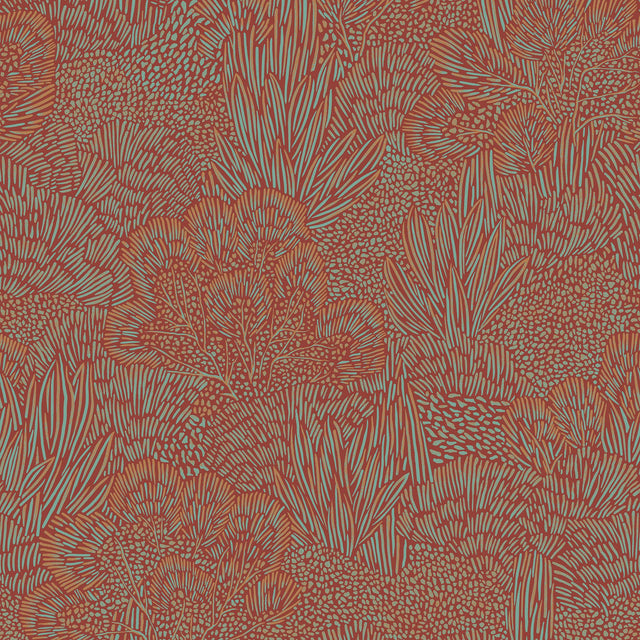 Veer Decor Samba Botanica Red and Blue Wallpaper