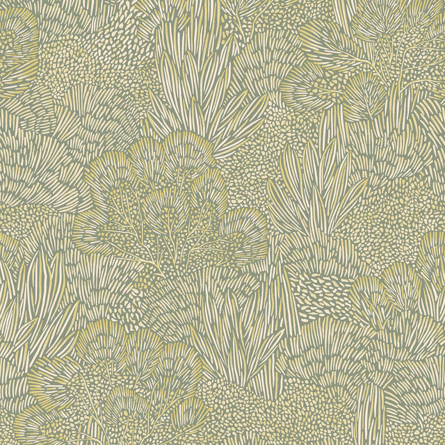 Veer Decor Samba Botanica Green and Gold Wallpaper