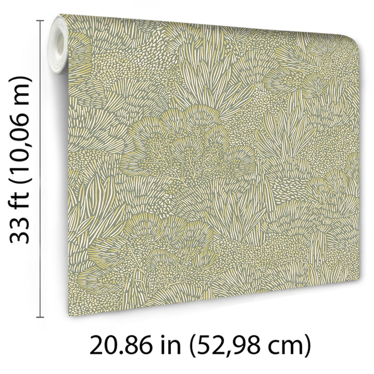 Veer Decor Samba Botanica Green and Gold Wallpaper
