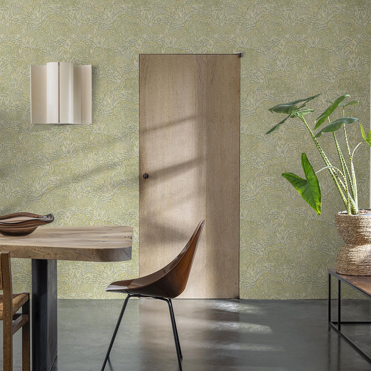 Veer Decor Samba Botanica Green and Gold Wallpaper