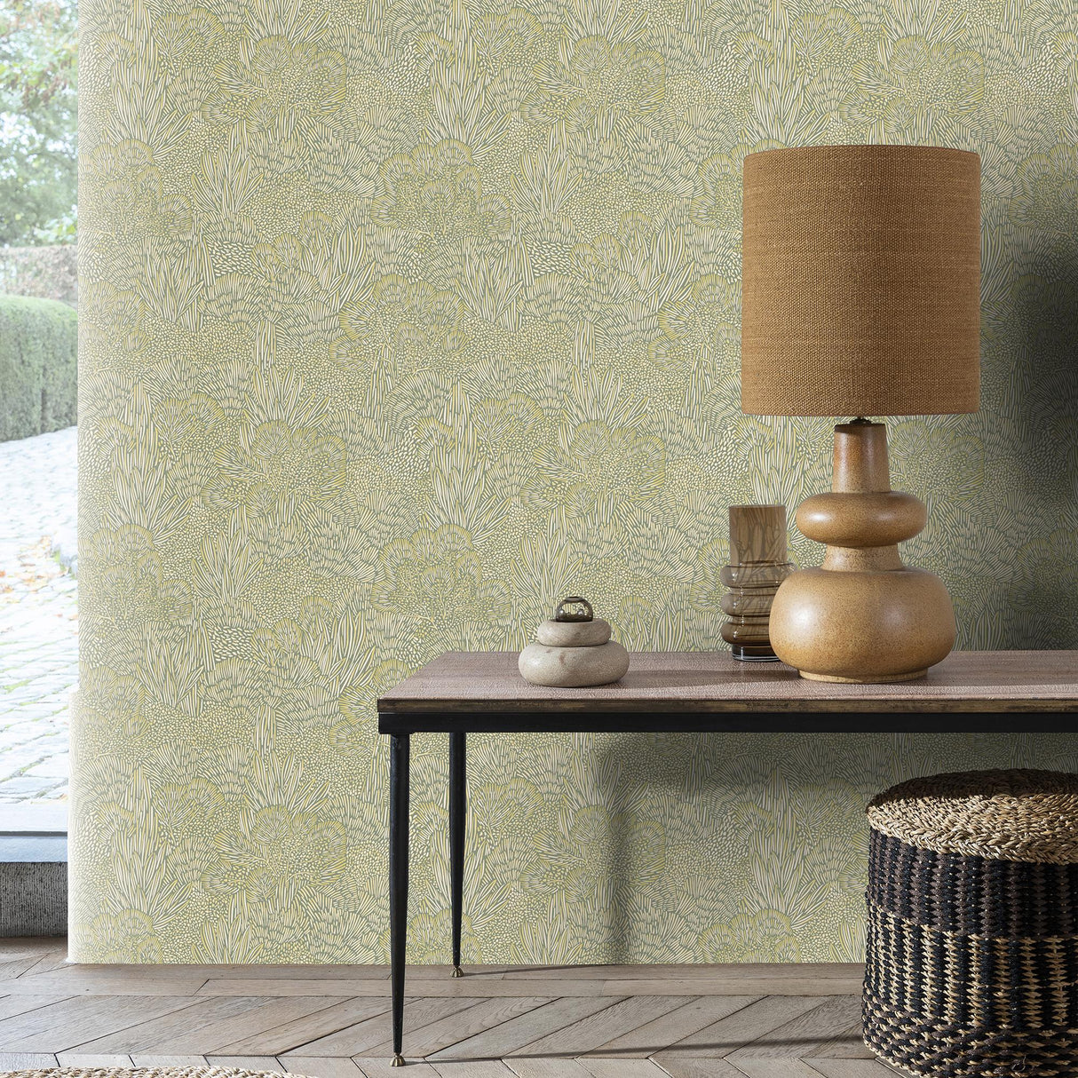 Veer Decor Samba Botanica Green and Gold Wallpaper