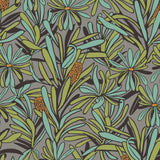 Veer Decor Fandango Bloom Grey and Orange Wallpaper