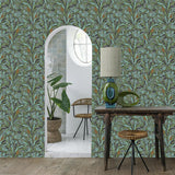 Veer Decor Fandango Bloom Grey and Orange Wallpaper