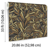 Veer Decor Fandango Bloom Camel and Black Wallpaper