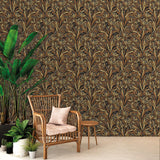 Veer Decor Fandango Bloom Camel and Black Wallpaper