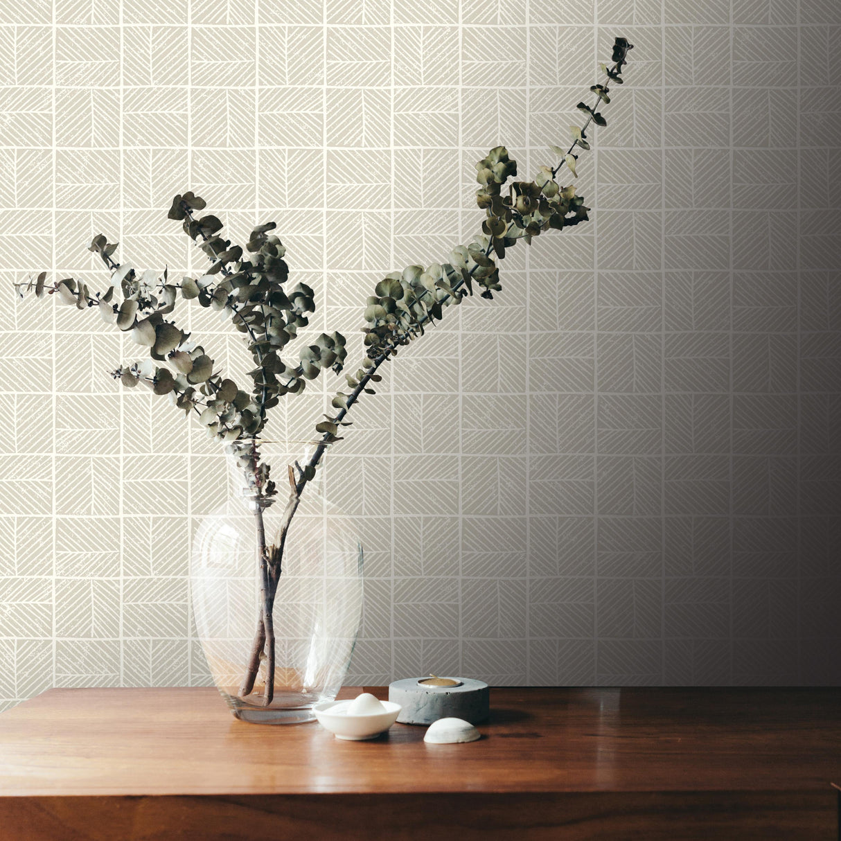 Veer Decor Carimbo Mosaic White Wallpaper