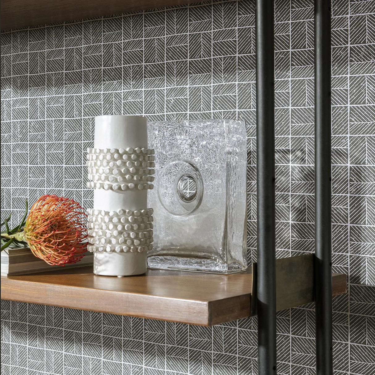 Veer Decor Carimbo Mosaic Grey Wallpaper