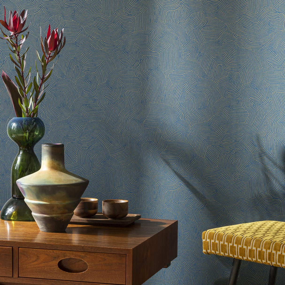 Veer Decor Bahia Dunes Navy Wallpaper