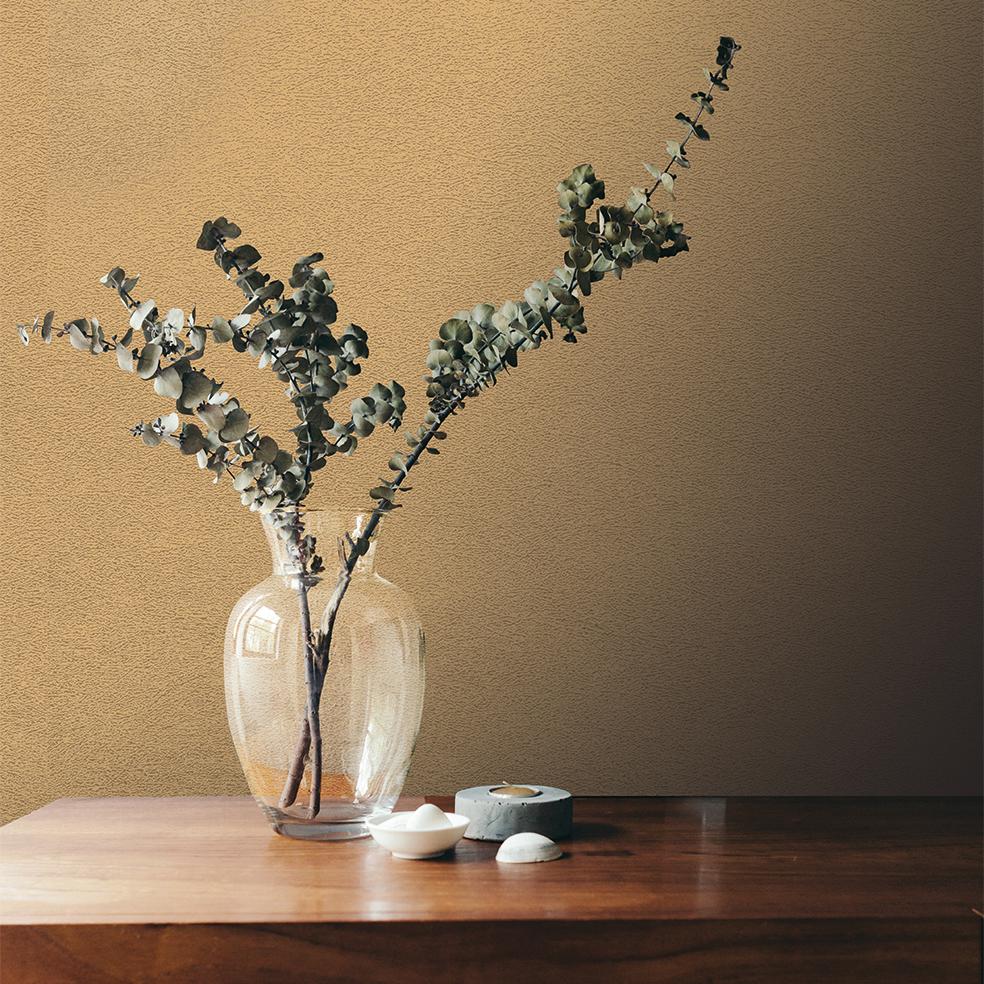 Veer Decor Faux Non-Woven Textile Fiber Texture Orange Wallpaper