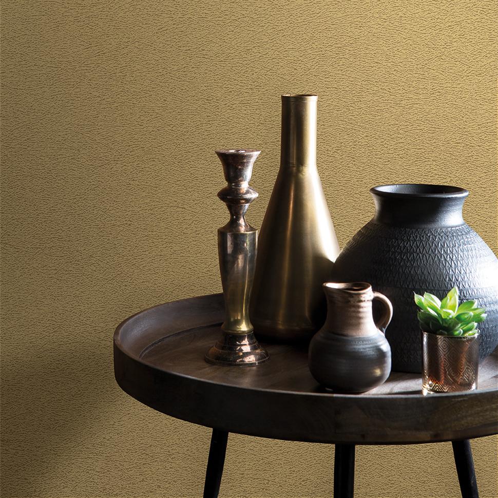 Veer Decor Faux Textile Fiber Texture Gold Wallpaper