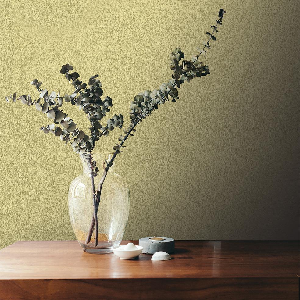 Veer Decor Faux Non-Woven Textile Fiber Texture Yellow Wallpaper