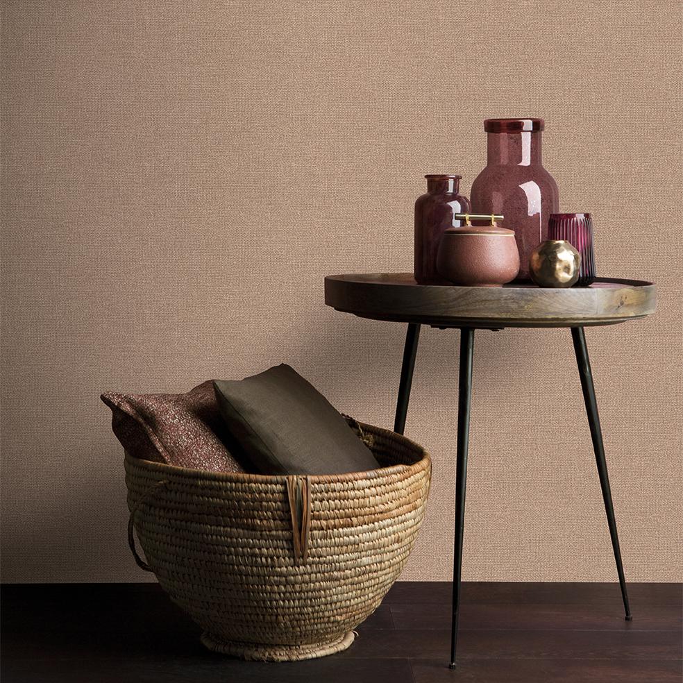 Veer Decor Chanel Linen Blend Sepia Wallpaper