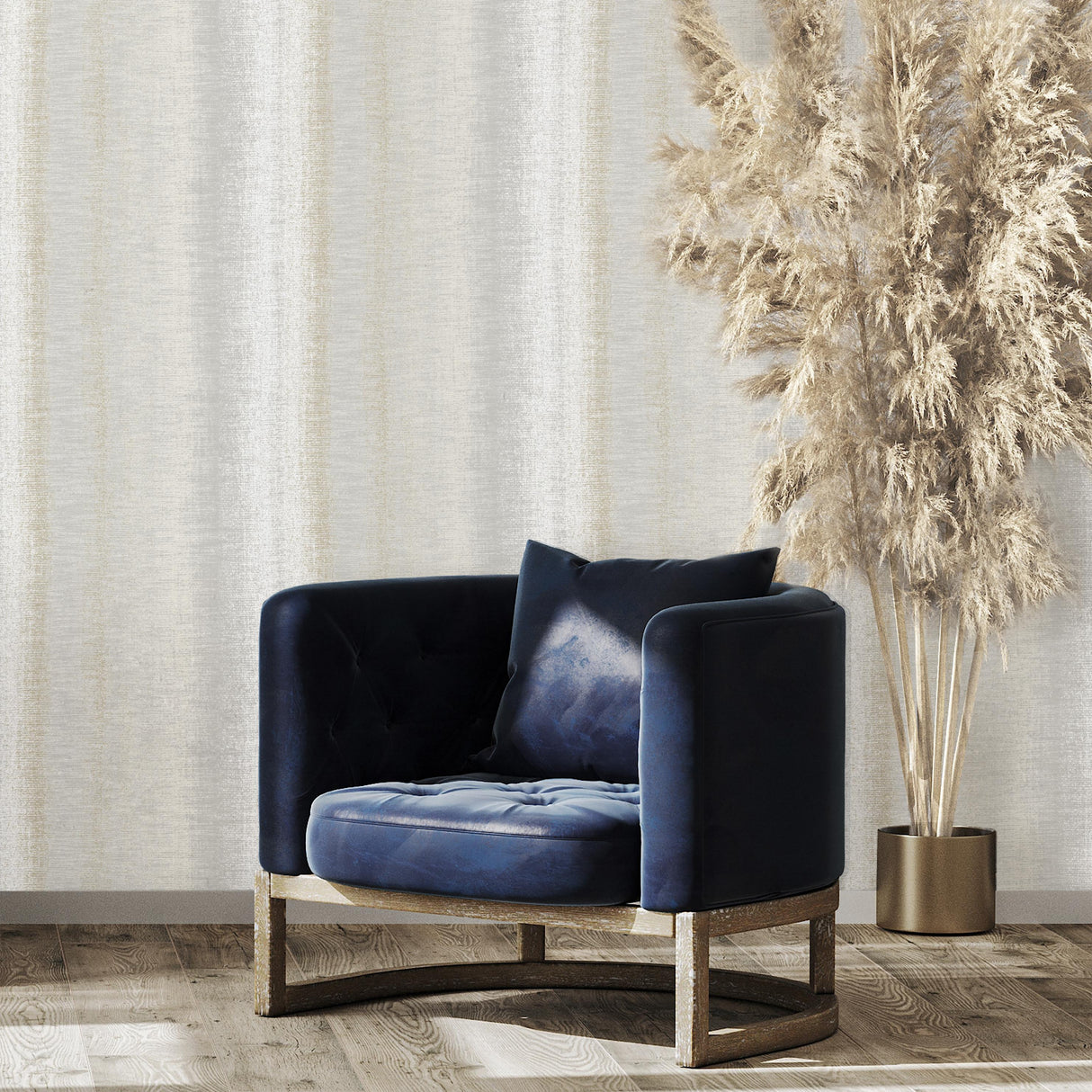 Veer Decor Woven Gradient Stripe Beige Wallpaper