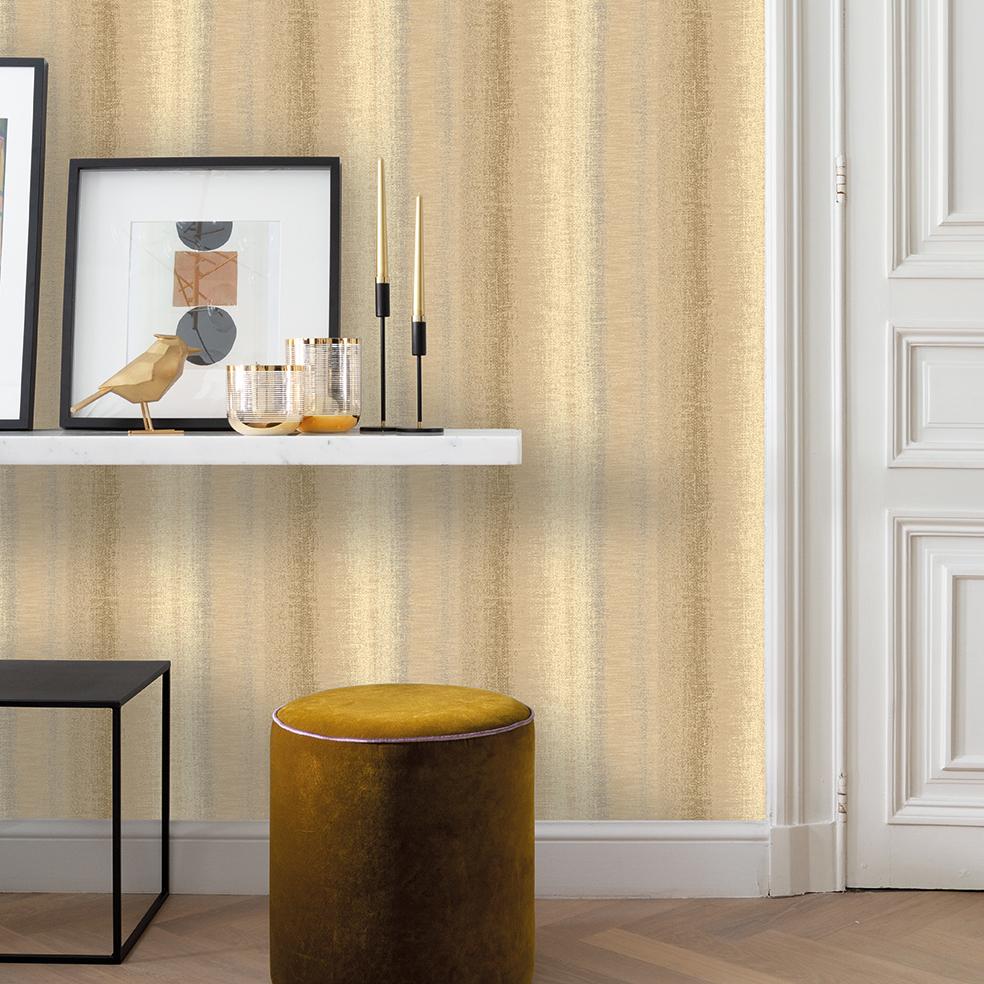Veer Decor Woven Gradient Stripe Tan Wallpaper