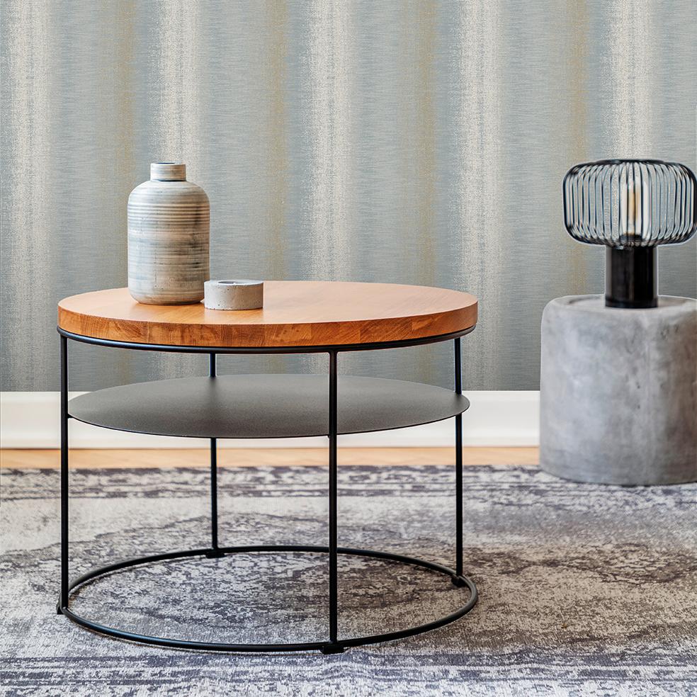 Veer Decor Woven Gradient Stripe Blue Wallpaper