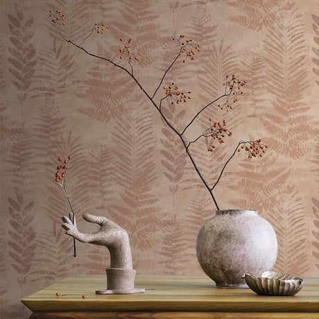 Veer Decor Fern Horizon Red Wallpaper