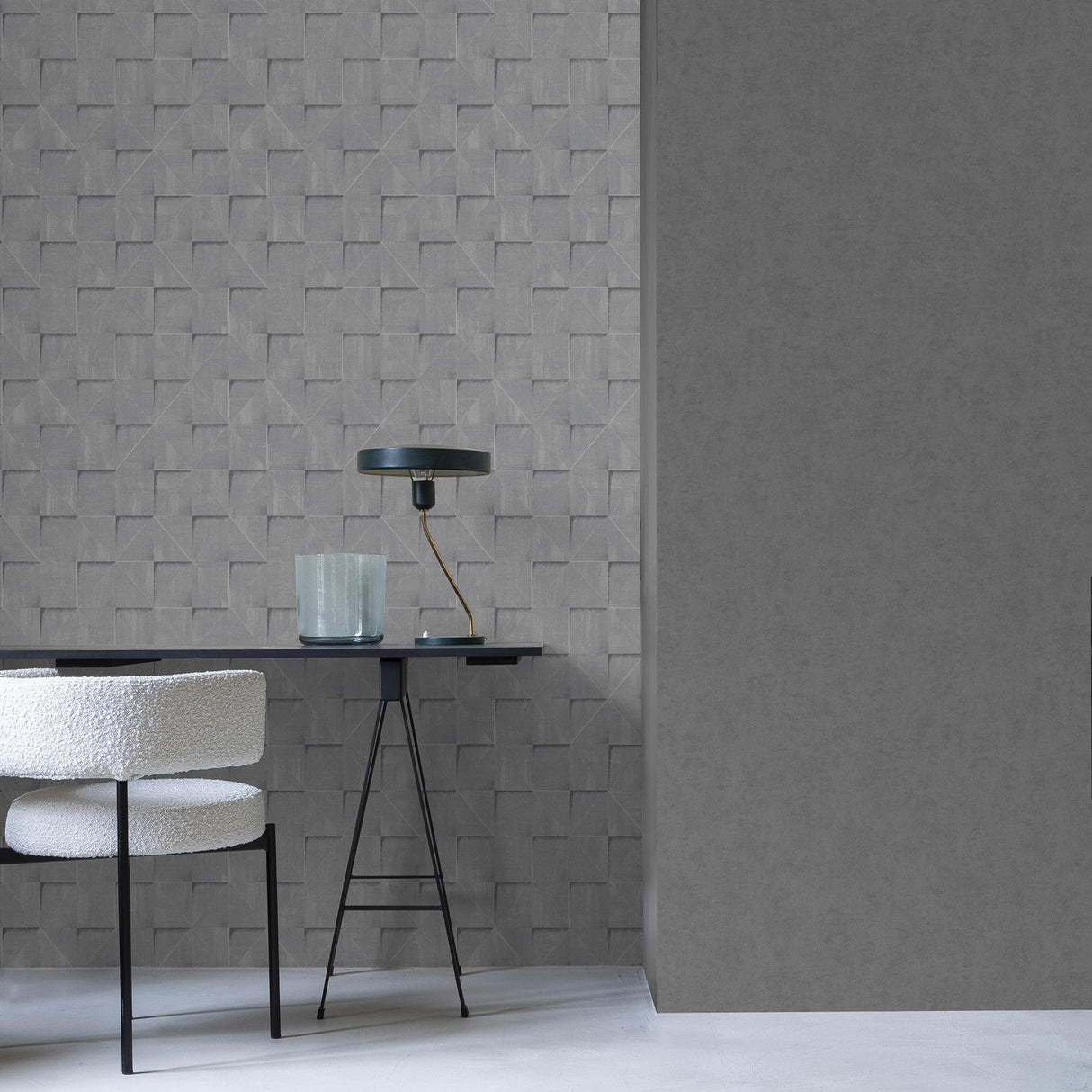 Veer Decor Prism Grid Blue Wallpaper