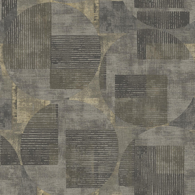 Veer Decor Geo Canvas Brown Wallpaper