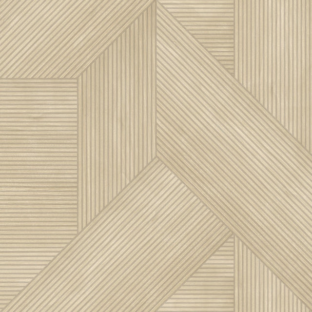 Veer Decor Sculpted Chevron Wood Panels Beige Wallpaper