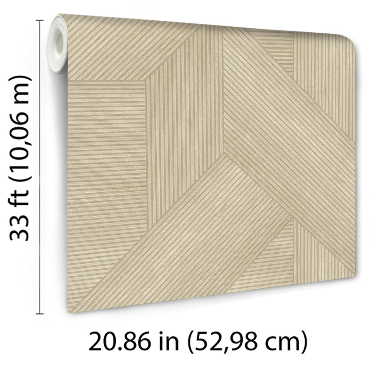 Veer Decor Sculpted Chevron Wood Panels Beige Wallpaper