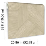 Veer Decor Sculpted Chevron Wood Panels Beige Wallpaper