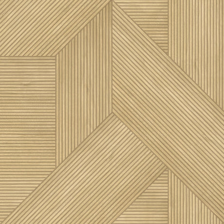Veer Decor Sculpted Chevron Wood Panels Tan Wallpaper