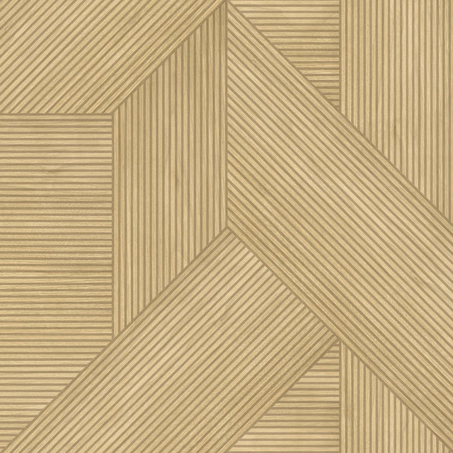 Veer Decor Sculpted Chevron Wood Panels Tan Wallpaper