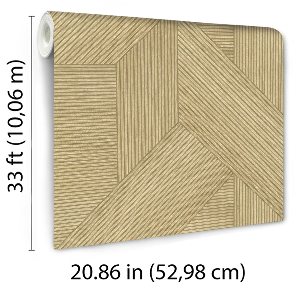 Veer Decor Sculpted Chevron Wood Panels Tan Wallpaper