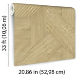Veer Decor Sculpted Chevron Wood Panels Tan Wallpaper