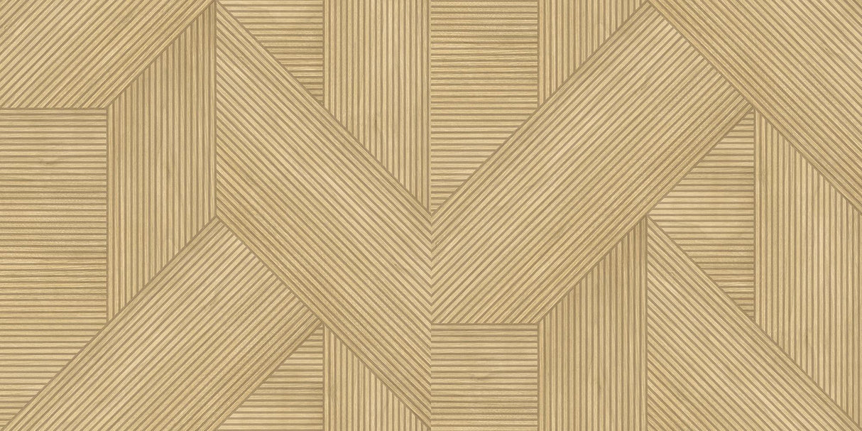 Veer Decor Sculpted Chevron Wood Panels Tan Wallpaper