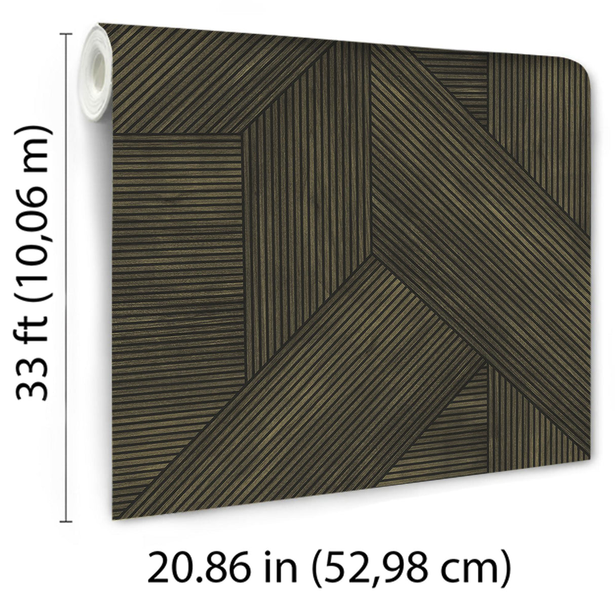 Veer Decor Sculpted Chevron Wood Panels Brown Wallpaper