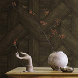 Veer Decor Sculpted Chevron Wood Panels Brown Wallpaper