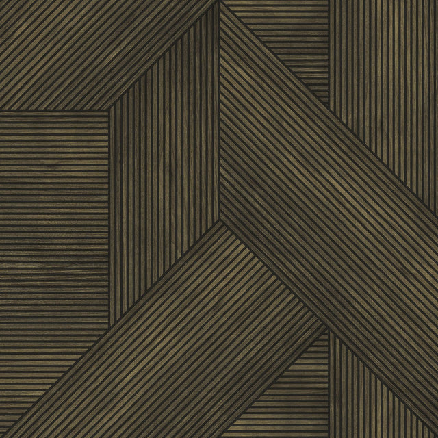 Veer Decor Sculpted Chevron Wood Panels Brown Wallpaper