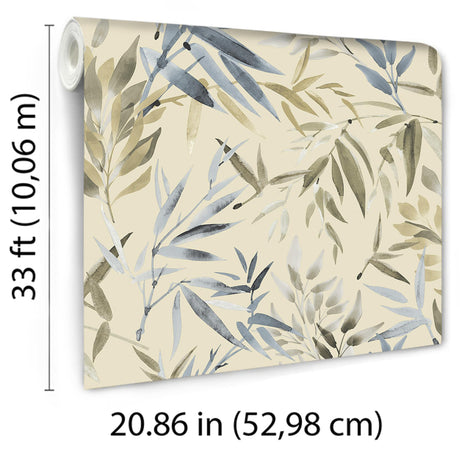 Veer Decor Painted Canopy Blue Wallpaper