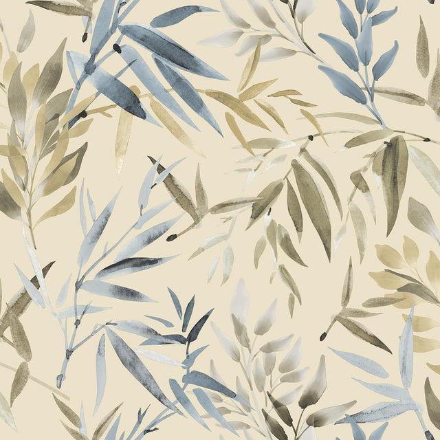 Veer Decor Painted Canopy Blue Wallpaper