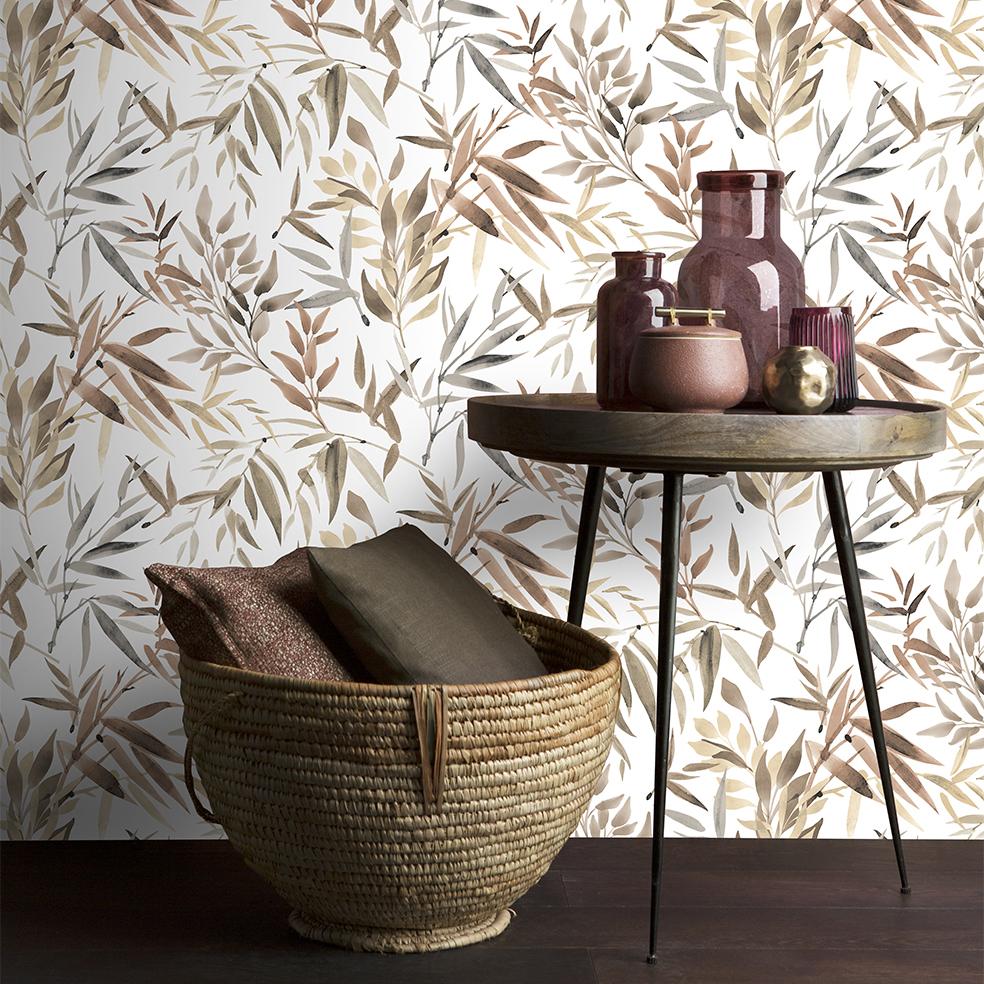 Veer Decor Painted Canopy Red Wallpaper