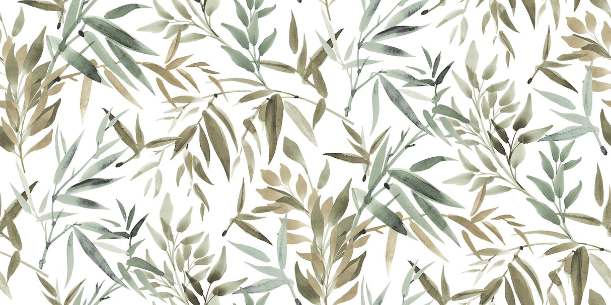 Veer Decor Painted Canopy Green Wallpaper