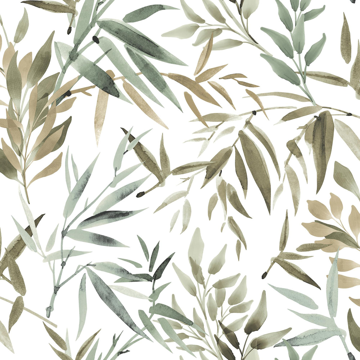 Veer Decor Painted Canopy Green Wallpaper