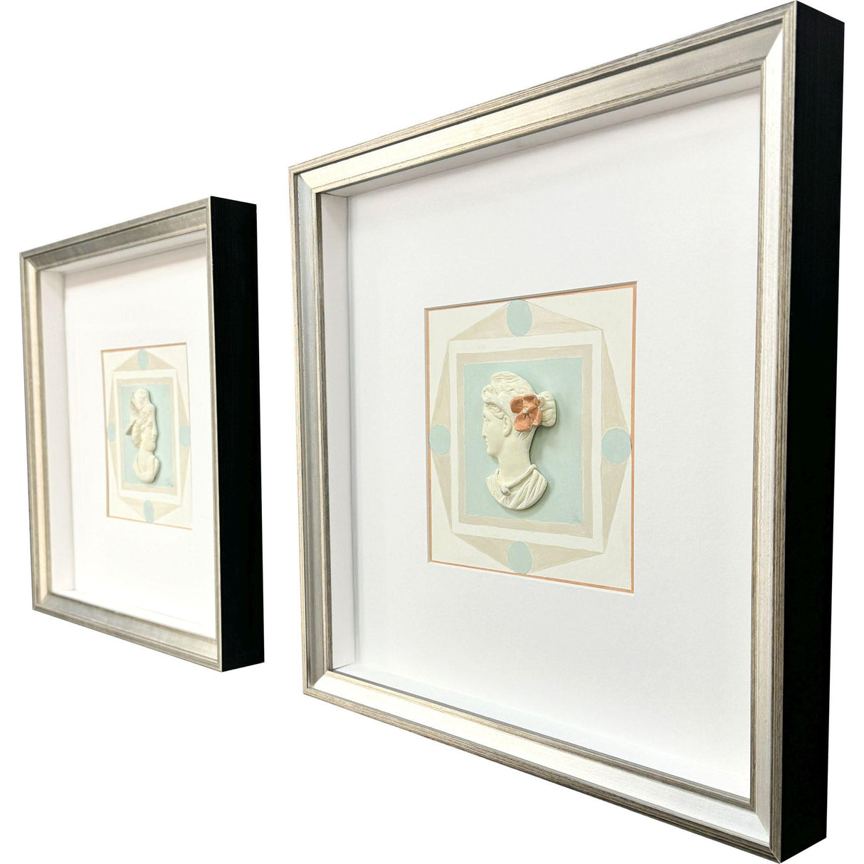 Paragon Intaglio Busts S/2 Teal 18 X 18 X 2 Wall Art