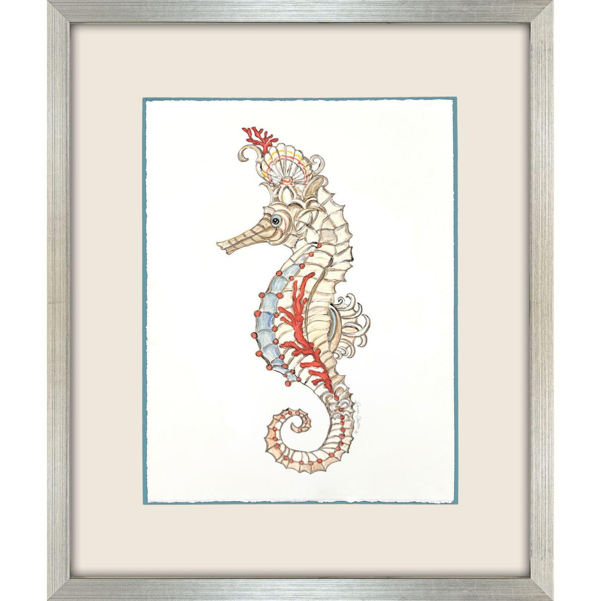 Paragon Seahorse Celebration II Orange 39 X 33 X 2 Wall Art