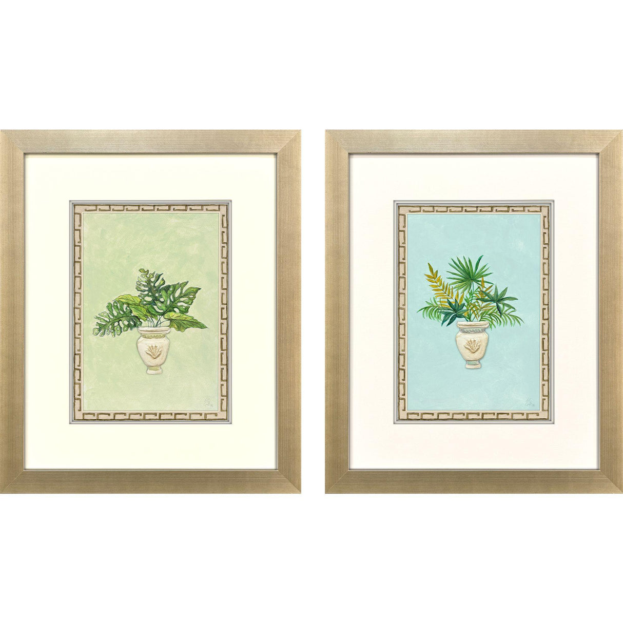 Paragon Grecian Vase Palm II S/2 Green 23 X 19 X 2 Wall Art