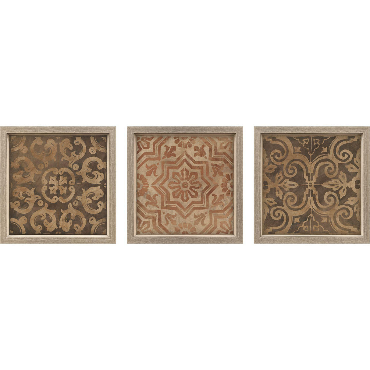 Paragon Wood Inlay II S/3 Brown 18 X 18 X 2 Wall Art