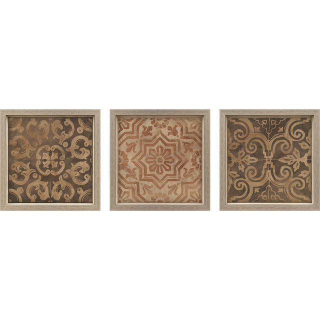 Paragon Wood Inlay II S/3 Brown 18 X 18 X 2 Wall Art